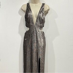 NWT! Halston Heritage Silver Sequin Dress